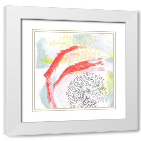 Mint Vortex II White Modern Wood Framed Art Print with Double Matting by Parker, Jennifer Paxton