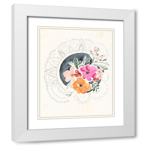 Mandala Bouquet II White Modern Wood Framed Art Print with Double Matting by Parker, Jennifer Paxton