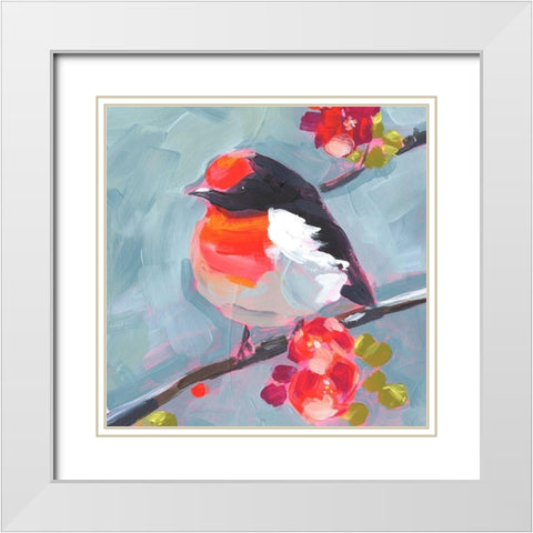 Brushstroke Bird I White Modern Wood Framed Art Print with Double Matting by Parker, Jennifer Paxton
