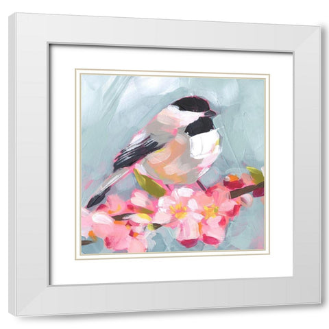 Brushstroke Bird II White Modern Wood Framed Art Print with Double Matting by Parker, Jennifer Paxton