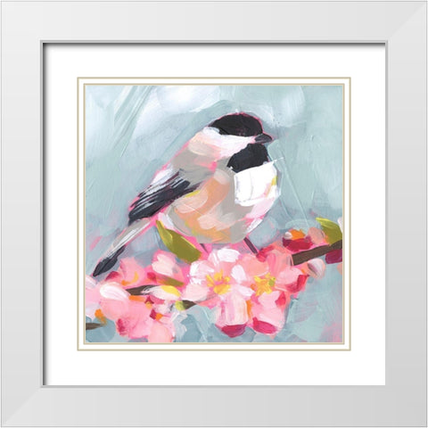 Brushstroke Bird II White Modern Wood Framed Art Print with Double Matting by Parker, Jennifer Paxton