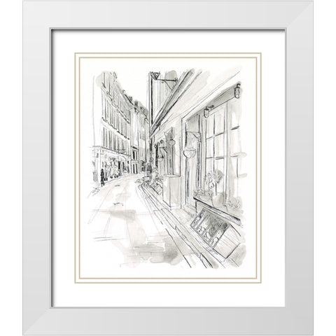 European City Sketch VI White Modern Wood Framed Art Print with Double Matting by Vess, June Erica