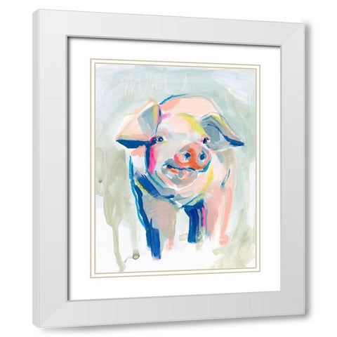 Fluorescent Farm II White Modern Wood Framed Art Print with Double Matting by Parker, Jennifer Paxton