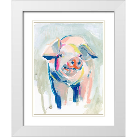Fluorescent Farm II White Modern Wood Framed Art Print with Double Matting by Parker, Jennifer Paxton
