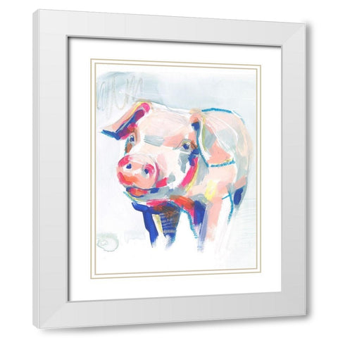 Fluorescent Farm IV White Modern Wood Framed Art Print with Double Matting by Parker, Jennifer Paxton