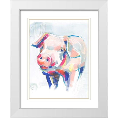 Fluorescent Farm IV White Modern Wood Framed Art Print with Double Matting by Parker, Jennifer Paxton