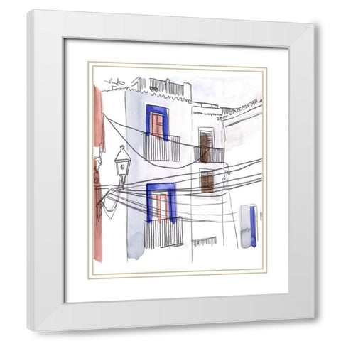Alley Light I White Modern Wood Framed Art Print with Double Matting by Parker, Jennifer Paxton