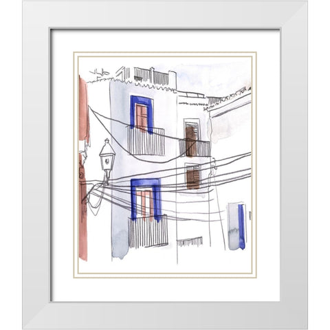 Alley Light I White Modern Wood Framed Art Print with Double Matting by Parker, Jennifer Paxton