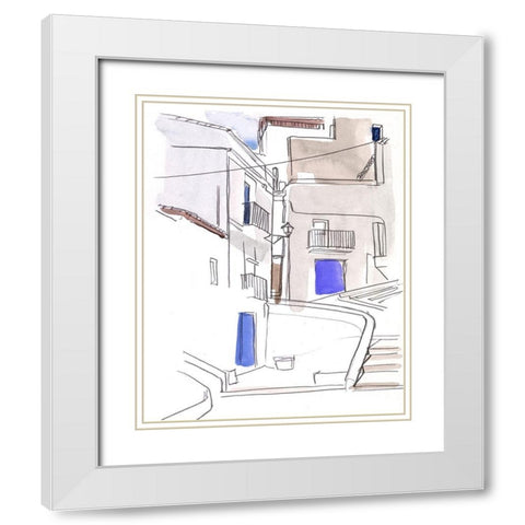 Alley Light II White Modern Wood Framed Art Print with Double Matting by Parker, Jennifer Paxton