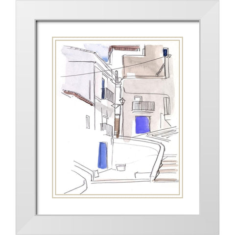Alley Light II White Modern Wood Framed Art Print with Double Matting by Parker, Jennifer Paxton