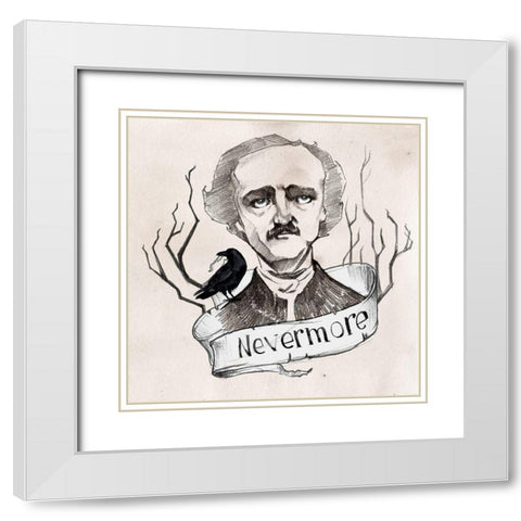 Nevermore I White Modern Wood Framed Art Print with Double Matting by Parker, Jennifer Paxton