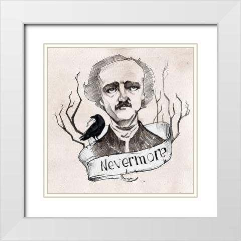 Nevermore I White Modern Wood Framed Art Print with Double Matting by Parker, Jennifer Paxton