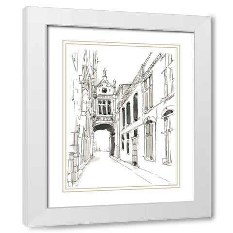 Pen and Ink Travel Studies III White Modern Wood Framed Art Print with Double Matting by Harper, Ethan
