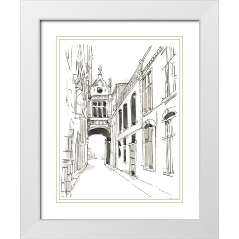 Pen and Ink Travel Studies III White Modern Wood Framed Art Print with Double Matting by Harper, Ethan