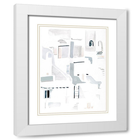 Ascending Neutrals I White Modern Wood Framed Art Print with Double Matting by Parker, Jennifer Paxton