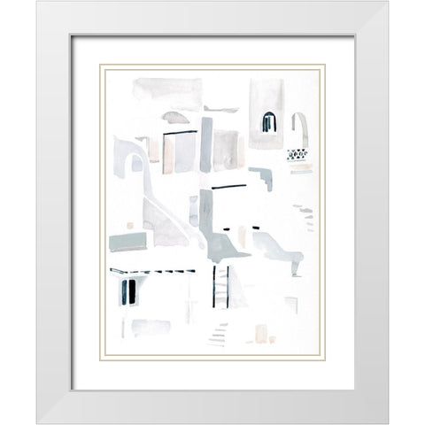 Ascending Neutrals I White Modern Wood Framed Art Print with Double Matting by Parker, Jennifer Paxton