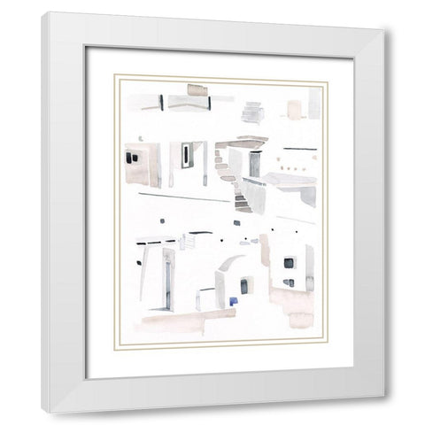 Ascending Neutrals II White Modern Wood Framed Art Print with Double Matting by Parker, Jennifer Paxton