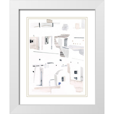 Ascending Neutrals II White Modern Wood Framed Art Print with Double Matting by Parker, Jennifer Paxton