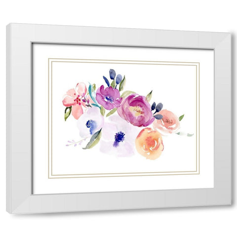 Watercolor Anemone II White Modern Wood Framed Art Print with Double Matting by Parker, Jennifer Paxton
