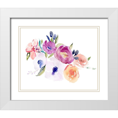 Watercolor Anemone II White Modern Wood Framed Art Print with Double Matting by Parker, Jennifer Paxton
