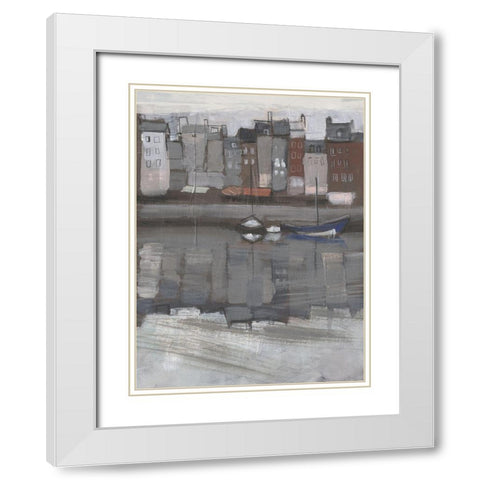 Fishing Village I White Modern Wood Framed Art Print with Double Matting by Parker, Jennifer Paxton