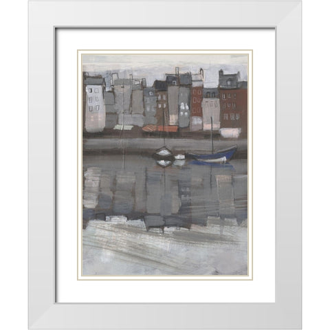 Fishing Village I White Modern Wood Framed Art Print with Double Matting by Parker, Jennifer Paxton