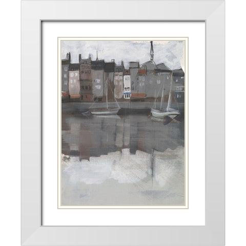Fishing Village II White Modern Wood Framed Art Print with Double Matting by Parker, Jennifer Paxton