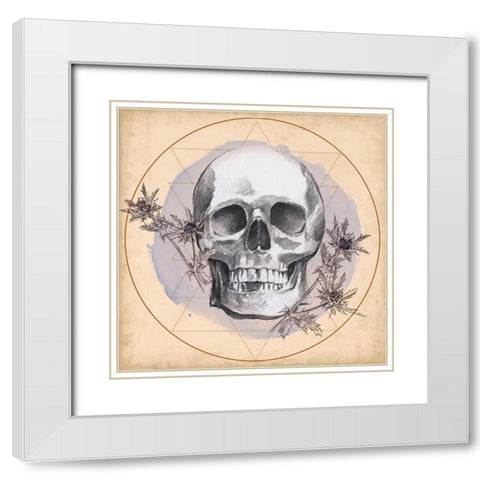 Skull Thistle I White Modern Wood Framed Art Print with Double Matting by Parker, Jennifer Paxton
