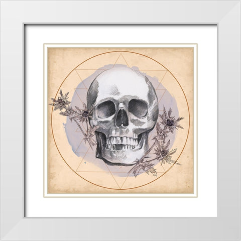 Skull Thistle I White Modern Wood Framed Art Print with Double Matting by Parker, Jennifer Paxton