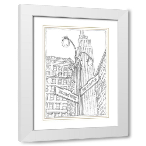 NY Intersection II White Modern Wood Framed Art Print with Double Matting by Harper, Ethan