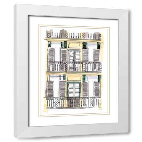 On the Sunny Side of the Street I White Modern Wood Framed Art Print with Double Matting by Parker, Jennifer Paxton