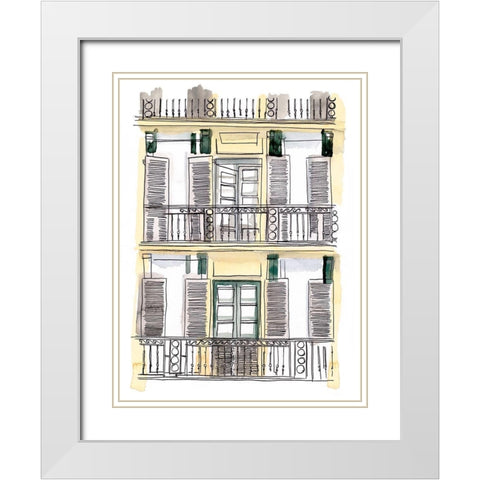 On the Sunny Side of the Street I White Modern Wood Framed Art Print with Double Matting by Parker, Jennifer Paxton