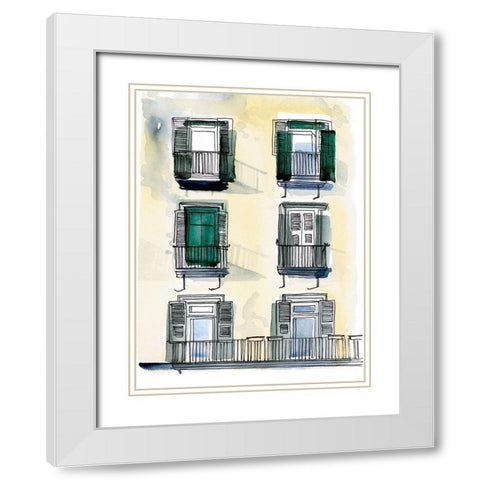 On the Sunny Side of the Street II White Modern Wood Framed Art Print with Double Matting by Parker, Jennifer Paxton
