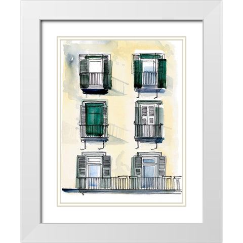 On the Sunny Side of the Street II White Modern Wood Framed Art Print with Double Matting by Parker, Jennifer Paxton