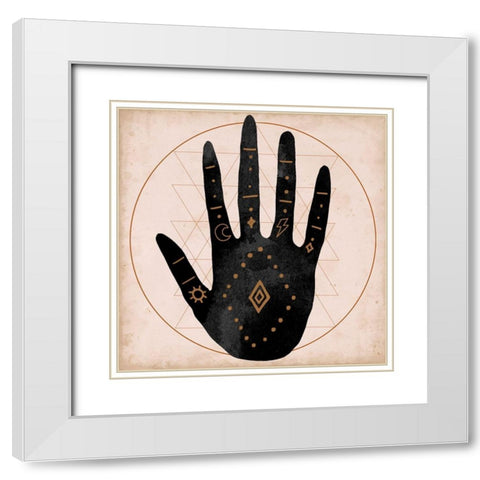 Illuminated Palm I White Modern Wood Framed Art Print with Double Matting by Parker, Jennifer Paxton