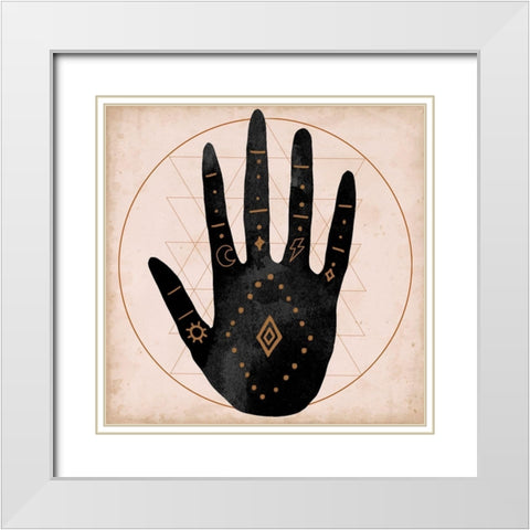 Illuminated Palm I White Modern Wood Framed Art Print with Double Matting by Parker, Jennifer Paxton