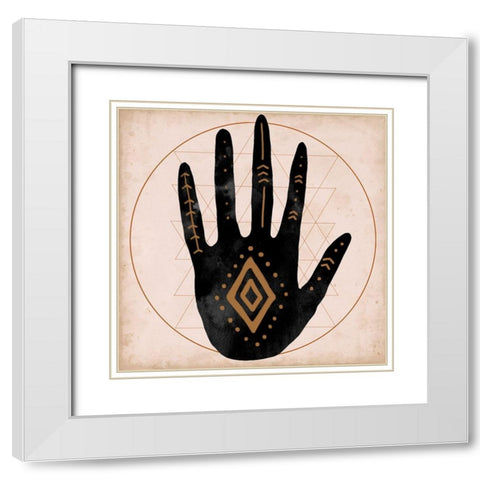 Illuminated Palm II White Modern Wood Framed Art Print with Double Matting by Parker, Jennifer Paxton