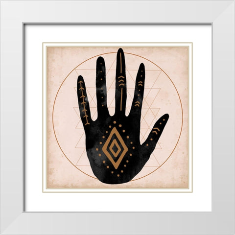 Illuminated Palm II White Modern Wood Framed Art Print with Double Matting by Parker, Jennifer Paxton