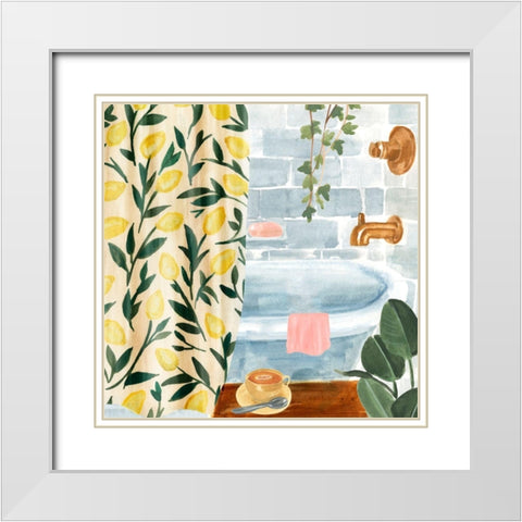 Bath Retreat II White Modern Wood Framed Art Print with Double Matting by Warren, Annie