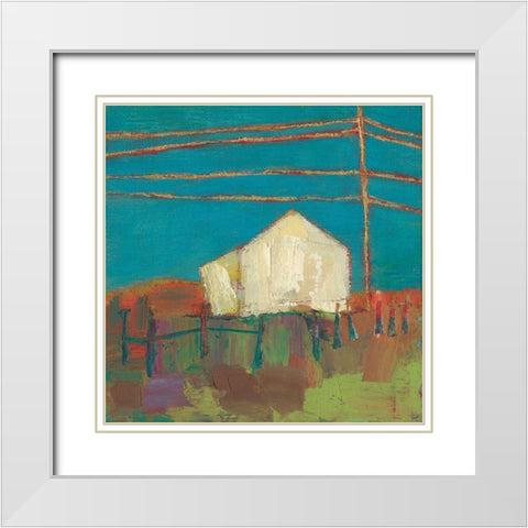 Fon Barn II White Modern Wood Framed Art Print with Double Matting by Jachimiec, Sue