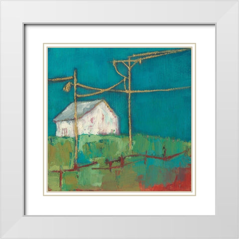 Fon Barn III White Modern Wood Framed Art Print with Double Matting by Jachimiec, Sue