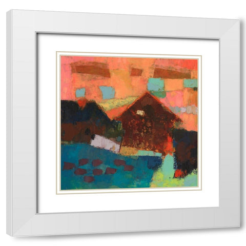 Farmville Barn White Modern Wood Framed Art Print with Double Matting by Jachimiec, Sue