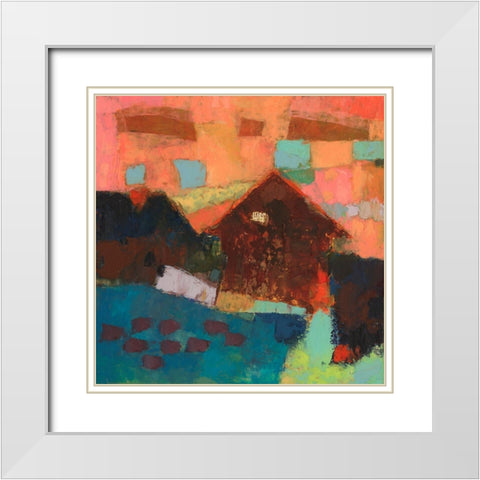 Farmville Barn White Modern Wood Framed Art Print with Double Matting by Jachimiec, Sue