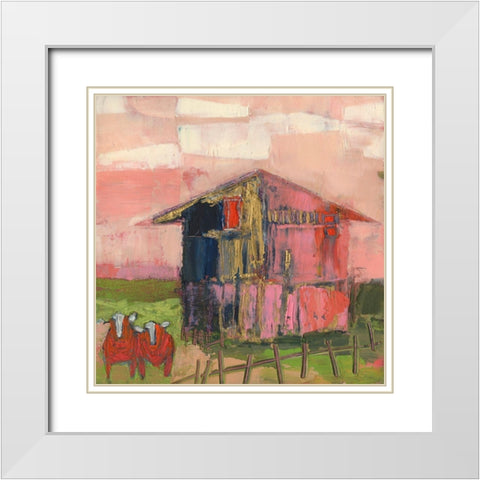Buckingham Barn White Modern Wood Framed Art Print with Double Matting by Jachimiec, Sue