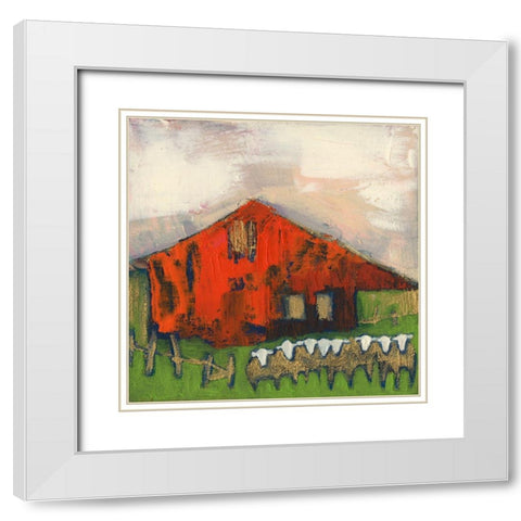 Rice Barn White Modern Wood Framed Art Print with Double Matting by Jachimiec, Sue