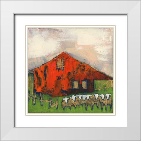 Rice Barn White Modern Wood Framed Art Print with Double Matting by Jachimiec, Sue