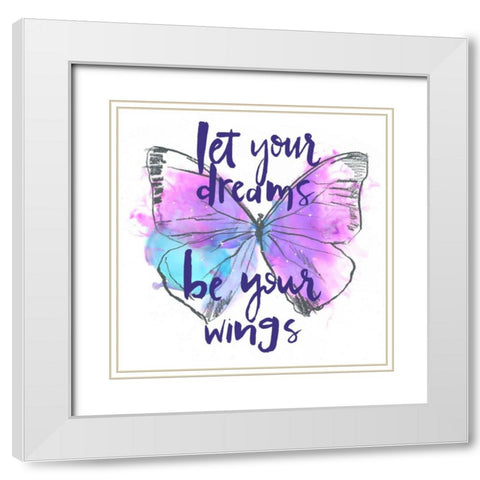 Butterfly Dreams I White Modern Wood Framed Art Print with Double Matting by Parker, Jennifer Paxton