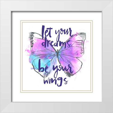 Butterfly Dreams I White Modern Wood Framed Art Print with Double Matting by Parker, Jennifer Paxton
