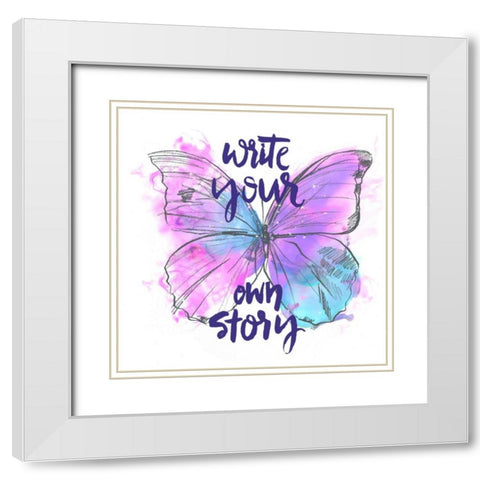 Butterfly Dreams II White Modern Wood Framed Art Print with Double Matting by Parker, Jennifer Paxton