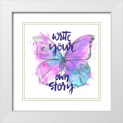 Butterfly Dreams II White Modern Wood Framed Art Print with Double Matting by Parker, Jennifer Paxton